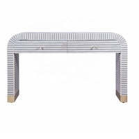 Console de bureau en incrustation d'os de haute qualité Table basse en incrustation d'os Meubles de salon en incrustation d'os au prix de gros