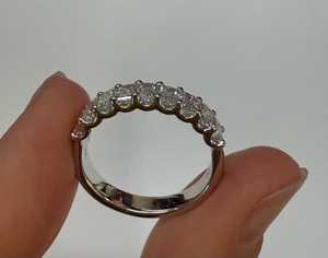 Emerald Cut Lab Grown Diamond Half Eternity Band 14k 18k Solid Gold 925 <b>Silver</b> Stackable Pave Wedding Matching <b>Rings</b> Jewelry - Product Image 3