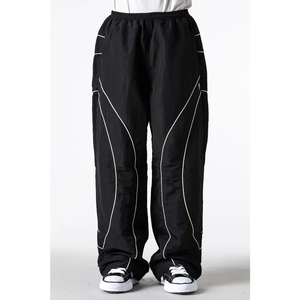 Custom Logo Casual Nylon Zip Set Unisex Reflective Winter <b>Windbreaker</b> Tracksuit Hooded Reversible Eco-Friendly Lightweight <b>Black</b> - Product Image 2