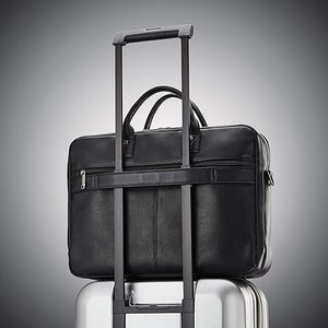 Smart Carry Black Leather Briefcase for Men Business Laptop <b>Bag</b> Functional Office <b>Work</b> <b>Bag</b> with Organized Compartments - Product Image 6