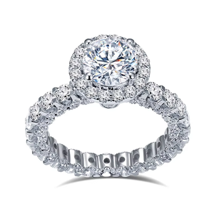 2.5CT Round Cut Diamond Lab Diamond Jewelry Full Diamond Luxury Jewelry 18K White Gold Engagement Rings - Product Image 6