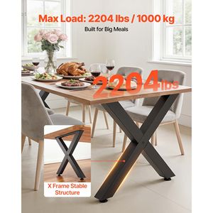 Gambe per Mobili in Acciaio 75 cm (A) x 79 cm (L), Design Modulare, Facile Montaggio, Carico Massimo 1000 kg, Resistenti per Casa, Ufficio, Stile Rustico - Product Image 2
