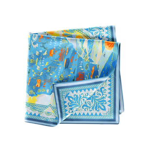 Foulard Bandana en Coton Biologique/Polyester Personnalisé Impression Numérique Printemps Anti-Bactérien Séchage Rapide Léger Luxe Cheveux Femme - Product Image 5