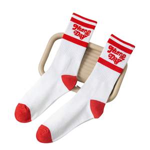 Chaussettes de sport en coton biologique écologique, fines, antibactériennes, à compression côtelée, avec broderie personnalisée du logo d'équipe, faible MOQ - Product Image 1