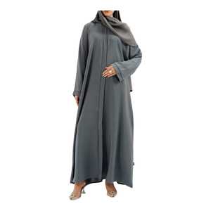 Abaya Musulmana Modesta Personalizada con Bordado para Mujer, Color Sólido, Elegante, Ligera, Transpirable, Talla Única, con Pañuelo para la Cabeza - Product Image 1