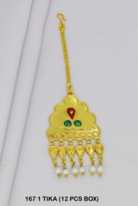 เครื่องประดับหน้าผากแบบมังติก้าสไตล์อาหรับสีทองสำหรับผู้หญิง งานเลียนแบบเครื่องประดับเจ้าสาวแบบมังติก้า ดูไบ จิวเวลรี่ พรีเมียม เครื่องประดับอาหรับ - Product Image 4