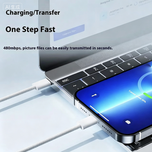 Type C to Type C High Speed Charging <b>Cable</b> for Mobile Phone Laptop Camera-White TPE Material CC001 Model - Product Image 3
