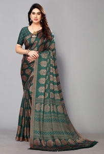 KV <b>Printed</b>, <b>Blocked</b> <b>Printed</b> Daily Wear Chiffon Saree Georgette Saree - Product Image 5