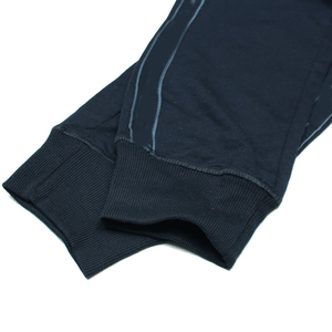 Pantalon de survêtement en velours côtelé bleu marine pour homme avec bande latérale, taille élastique et cordon de serrage, décontracté, mi-lourd, pour l'automne - Product Image 4