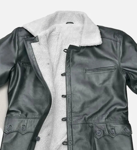 Customized Color <b>Leather</b> <b>Long</b> Coats For Men Oem Service <b>Long</b> Men Clothing Down Collar Coat Breathable For Winter <b>Leather</b> Coat - Product Image 3
