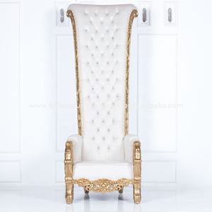 Baroque High Back King Throne Chair Unique Design Luxury Style <b>Wood</b> <b>Frame</b> <b>for</b> Wedding Events Parties in Hotel Living Room - Product Image 2