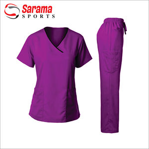 Offre Spéciale – Tenue Médicale Unisexe Anti-rides en Tissu Doux Lavable 100% Coton à Col en V pour Infirmières et Hôpitaux - Product Image 6