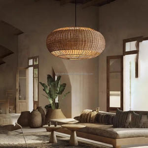 Sustainable <b>Rattan</b> Lampshade Handmade Woven <b>Pendant</b> Light Cover for Eco Home Hotel Light for Cafe Hotel Home Decor - Product Image 5