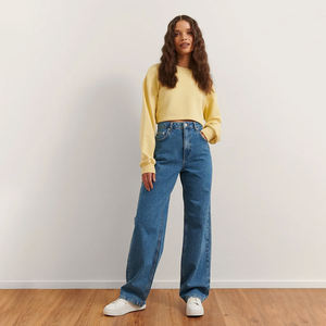 Sudadera Corta para Mujer, Estilo Y2K, Hombros Caídos, 100% Algodón, Cuello Redondo, Moda Urbana, Estética, Top Corto - Product Image 4