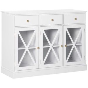 Aparador de Cocina Ecológico de Madera y Aluminio, Mueble de Almacenamiento para Sala de Estar, Comedor y Entrada, Mueble de Barra de Café con Múltiples Funciones - Product Image 4