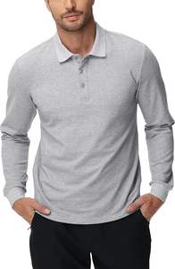 เสื้อโปโลชาย แขนยาว ผ้าฝ้าย สำหรับกอล์ฟ เทนนิส ใส่ทำงาน ใส่เที่ยว ลำลอง มีกระดุม 3 เม็ด เนื้อผ้านุ่มพิเศษ - Product Image 6