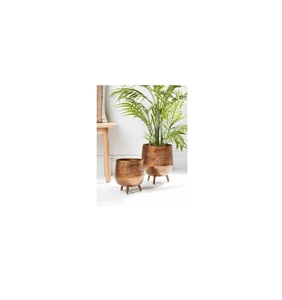 Classic Traditional Metal Planter Timeless Hand Carved Durable Plant Holder for Homes Offices Cafes Hotels Garden Landscapes - Product Image 1