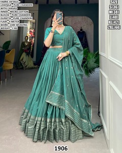 Noor-e-Magenta Lehenga Choli Bhandhani para Mujer, Vestido de Novia Tradicional de Chanderi, Largo hasta el Suelo, Protección Solar, Secado Rápido, Corte Regular - Product Image 4