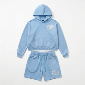 Breathable 100% Cotton Stylish Streetwear Men Hoodie and <b>Shorts</b> <b>Set</b> Comfortable Lightweight Men Hoodie and <b>Shorts</b> <b>Set</b> - Product Image 1