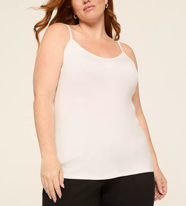 Custom Women's Casual Breathable Adjustable Sleeveless <b>V</b>-<b>Neck</b> Eco-Friendly Body-Skimming <b>Cami</b> Spaghetti Strap Tank <b>Tops</b> - Product Image 3