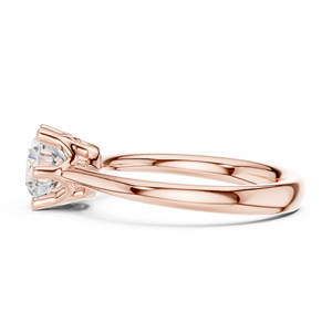 Anillo de Compromiso Clásico con Diamante Moissanita de Corte Redondo de 6 Puntas para Mujer, Anillo de Propuesta Chapado en Oro Rosa de 14K - Product Image 2