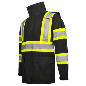 Chaqueta de Seguridad de Alta Visibilidad Certificada, de Algodón, para Trabajo al Aire Libre, Transpirable, con Cinta Reflectante, Ropa Protectora - Product Image 2