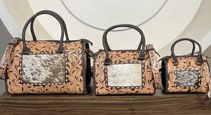 New Personalized Handmade Hand <b>Tooled</b> <b>Leather</b> Speedy Bag Genuine Cow <b>Leather</b> Spacious Capacity Durable Travel Zipper Duffel Bags - Product Image 2