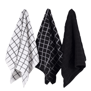 Essuie-tout de cuisine en coton biologique certifié GOTS SA8000, imprimé rayé, absorbant, fabricant OEM - Product Image 3
