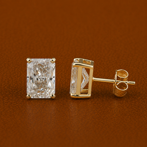 Luxury Prience Cut <b>Stud</b> <b>Earrings</b> for Women 14K/18K Yellow Gold Classic Solitaire <b>Earrings</b> <b>Fine</b> Jewelry - Product Image 3