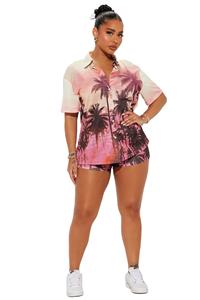 เสื้อเบลาส์ผู้หญิงระบายอากาศได้ดีพิมพ์ลายดอกไม้เขตร้อนกราฟิกที่กำหนดเองได้ฤดูร้อนเป็นมิตรกับสิ่งแวดล้อม - Product Image 3