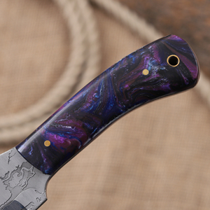 Couteau à lame fixe en acier 1095 forgé à la main, pointe tombante, couteau à dépecer, manche en résine, couteau industriel sur mesure OEM à lame pleine - Product Image 2