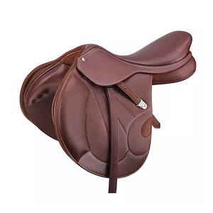 Selle de cheval Western confortable et durable en cuir véritable gaufré, avec assise amortissante et arceau en bois, couleur/taille personnalisable - Product Image 6