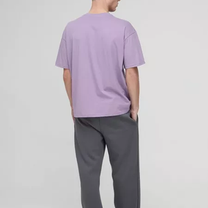 เสื้อยืดผู้ชายสีพื้นสไตล์วินเทจ ผ้าฝ้าย 100% ทรงโอเวอร์ไซส์ ไซส์พลัส ผลิตในปากีสถาน - Product Image 3