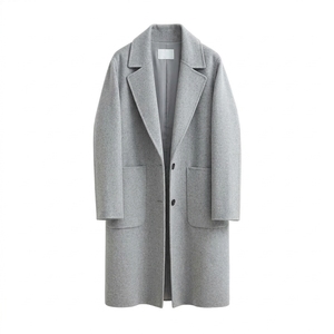 Manteau long imperméable et chaud en laine grise pour femme, double boutonnage, haute qualité, best-seller - Product Image 1