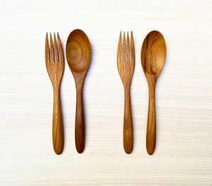 High Quality Eco-Friendly Mango Wood Cutlery Set <b>Bamboo</b> <b>Straws</b> for Wedding Classic Style Customized Logo Packing India Origin - Product Image 3