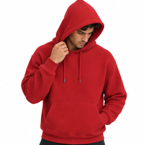 Sweat à capuche personnalisé pour homme en maille gaufrée, pull doux texturé, streetwear décontracté à manches longues, fabricant de vêtements en gros - Product Image 3