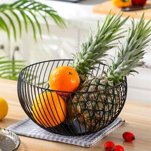 Panier à fruits rond en métal de style nordique, design élégant, best-seller, idéal pour la décoration de table à la maison ou à l'hôtel - Product Image 1