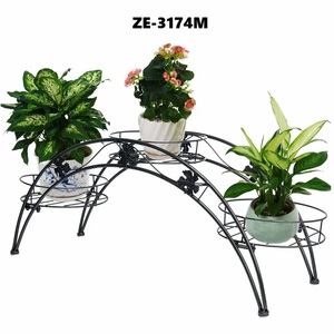 Support à plantes moderne à 4 niveaux en métal avec porte-pots ronds pour la décoration intérieure et extérieure de la maison et du jardin - Product Image 3