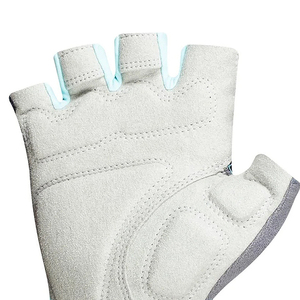 Cycling Half <b>Finger</b> Gloves Breathable Textile Weaving Unisex Universal Fit <b>Light</b> Gray with Blue Trim - Product Image 2
