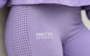 Ensemble de survêtement 2 pièces pour femmes, haut court à capuche et leggings, tenue de sport unie violette - Product Image 6