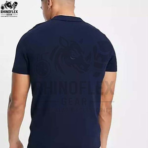 Camiseta de compresión transpirable para hombre con cremallera de 1/4, talla grande, cuello redondo, informal, para uso deportivo, venta al por mayor de fábrica - Product Image 3