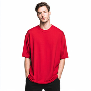 T-shirts Homme Oversize à Épaules Tombantes 100% Coton Lourd Streetwear Vierge Manches Courtes Col Rond - Product Image 4