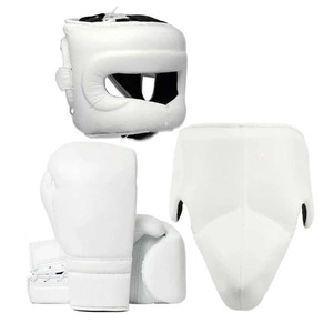 RTS Wholesale Price Custom Logo With Genuine Leather Boxing Set <b>Training</b> And Sparring Gloves <b>Head</b> Guard & Groin Guard AS-SP-4804 - Product Image 1