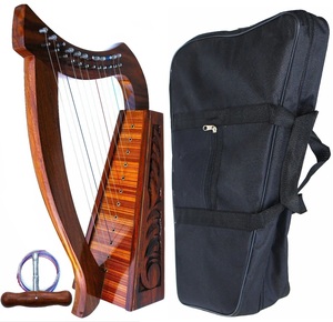 Arpa Irlandesa de Estilo Celta en Madera de Palisandro Negra - 12 y 15 Cuerdas con Bolsa y Afinador, Arpa de 12 Cuerdas de Madera de Palisandro Estilo Irlandés con Bolsa - Product Image 2