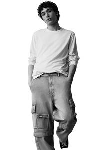 กางเกงยีนส์คาร์โก้9กระเป๋าสำหรับผู้ชายกางเกงยีนส์คาร์โก้ทนทานมองเห็นได้ชัดเจนสวมใส่สบาย - Product Image 6