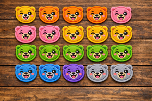 <b>Cute</b> Winking Teddy <b>Bear</b> Embroidered Patch 100 Piece Pack Iron On Sew On Badge for Clothing Bags Caps 10 Colors Available - Product Image 4