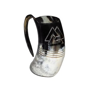Jarra de Cerveza Rústica Hecha a Mano con Cuerno de Búfalo, Recipiente Tradicional Vikingo para Beber, Directo de Fábrica - Product Image 2