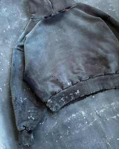 เสื้อฮู้ดซิปโอเวอร์ไซส์สำหรับผู้ชาย ผ้าคอตตอนย้อมสีแบบถัก สีพื้น ดีไซน์กระเป๋า  สไตล์ฤดูใบไม้ร่วง - Product Image 4