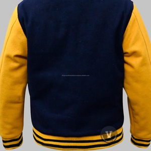 Vente en gros OEM haut de gamme unisexe chenille brodée bleu jaune laine personnalisable veste universitaire Letterman pour collège de baseball - Product Image 3