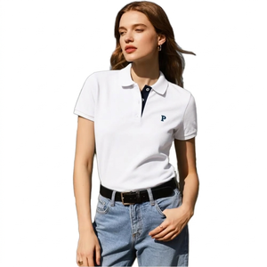 Chemise de golf décontractée pour femme en coton doux tricoté à manches courtes, col classique, performance athlétique, séchage rapide, écologique, OEM ODM - Product Image 1